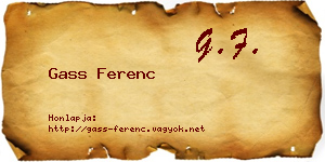 Gass Ferenc névjegykártya